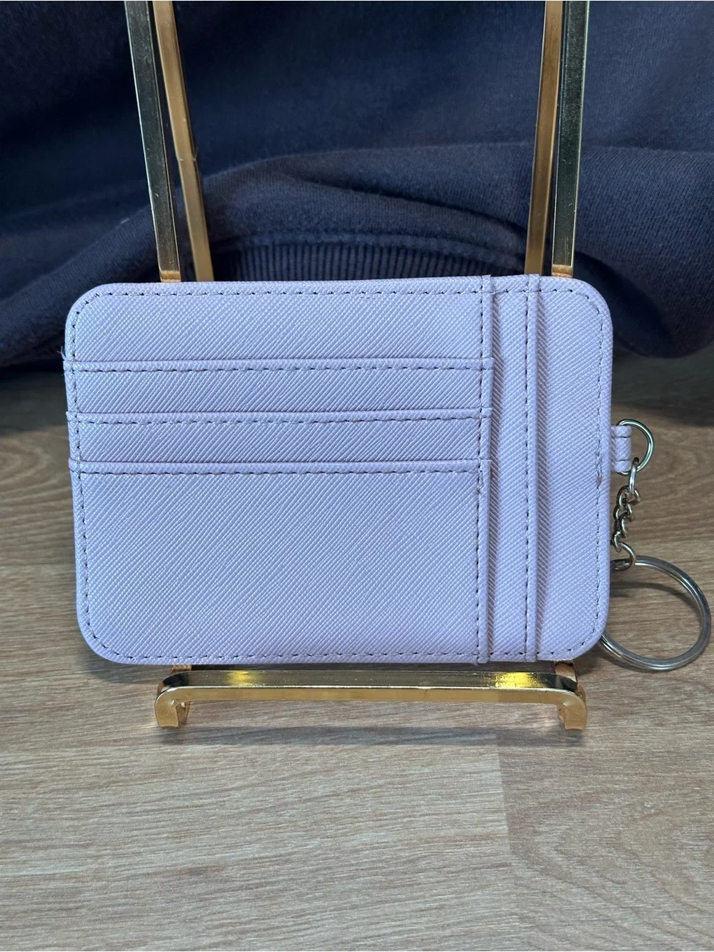 XOXO Blush Pink Saffiano Card Holder Coin Purse Keychain Wallet